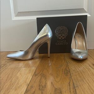 Vince Camuto Metallic Silver Heels